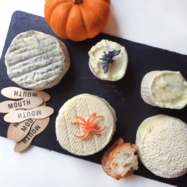 Mouth Sample Box with different types of cheese